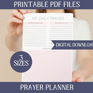 Prayer Planner Printable | Daily Gratitude & Reflection | Sermon Notes | Christian Notability Template | PDF Download