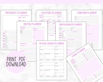 Calendario de contenido para redes sociales / Plantilla para creadores / Rastreador de marketing / Kit de herramientas para pequeñas empresas / Descarga digital