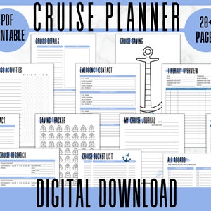 Cruise Travel Planner | Travel Planner | Planning| Worksheets | Day by Day Itinerary | Research Tracking | Money Saving