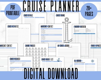 Planificateur de voyage pour croisière | Planificateur de voyage | Planification| Feuilles de travail | Itinéraire au jour le jour | Suivi de la recherche | Économie d'argent