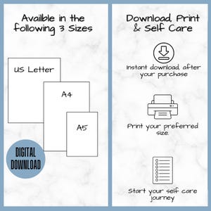 Self Care Checklist Journal | Wellness Planner | Mental Health Tracker | Daily Routine | Mindfulness Workbook | Digital Printable image 10