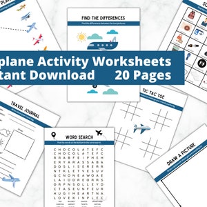 Airplane Worksheets | Printable Travel Worksheets | Kindergarten | Preschool Curriculum | Travel Birthday Activities