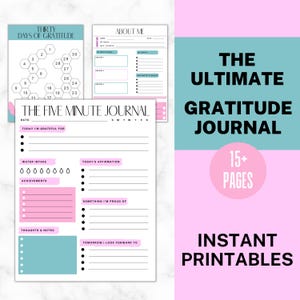 Gratitude Journal | Mindfulness Planner | Self-Care Tracker | Wellness Workbook | Digital Download