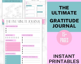 Gratitude Journal | Mindfulness Planner | Self-Care Tracker | Wellness Workbook | Digital Download