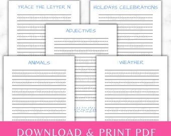 Cursive Handwriting Workbook | Penmanship Worksheets | Letter Tracing | Kids Writing Skills | Homeschool Printable