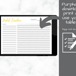 Monthly Daily Habit Tracker | Habit Planner | Routine Planner | Instant Download | Multiple Colors | Workout Schedule image 7