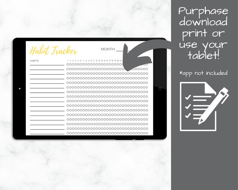 Monthly Daily Habit Tracker | Habit Planner | Routine Planner | Instant Download | Multiple Colors | Workout Schedule image 7
