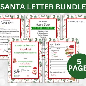 Weihnachtsmann Buchstabe | Druckbarer Brief an Santa | Nordpol-Express | Weihnachten Printable | Schöne Liste Zertifikat | Schöne Liste
