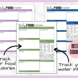 Mindful Eating Journal | Printable Daily Food Diary | Weight Loss ...