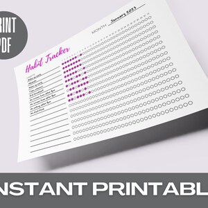 Monthly Daily Habit Tracker | Habit Planner | Routine Planner | Instant Download | Multiple Colors | Workout Schedule image 6