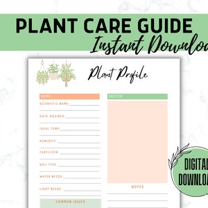 Plant Care Planner | Houseplant Planner | Printable Plant Journal | Watering Schedule | Indoor Care Tracker | Daily Log