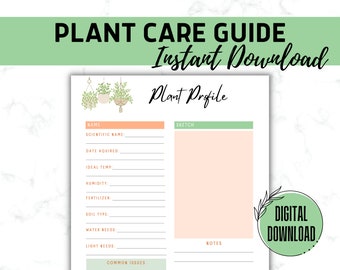 Plant Care Planner | Houseplant Planner | Printable Plant Journal | Watering Schedule | Indoor Care Tracker | Daily Log
