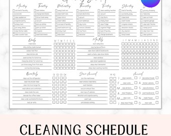 Editable Cleaning Checklist | Weekly Chore Schedule | ADHD Clean Home | Household Organizer | Printable PDF