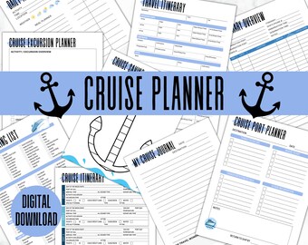Cruise Travel Planner | Travel Planner | Planning| Worksheets | Day by Day Itinerary | Research Tracking | Money Saving