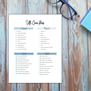 Self Care Checklist Journal | Wellness Planner | Mental Health Tracker | Daily Routine | Mindfulness Workbook | Digital Printable image 3