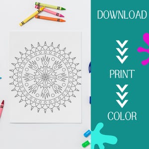 50 mandalas à colorier à imprimer | Coloriages relaxants pour adultes | Téléchargement numérique instantané | Activité anti-stress image 2