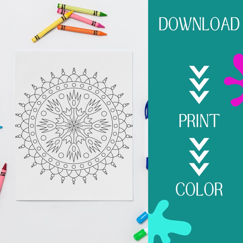 50 mandalas à colorier à imprimer | Coloriages relaxants pour adultes | Téléchargement numérique instantané | Activité anti-stress image 2