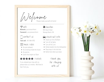 Airbnb Welcome Templates | Host Manual | Essential House Items | Printable Airbnb Sign| Welcome Guide Sign