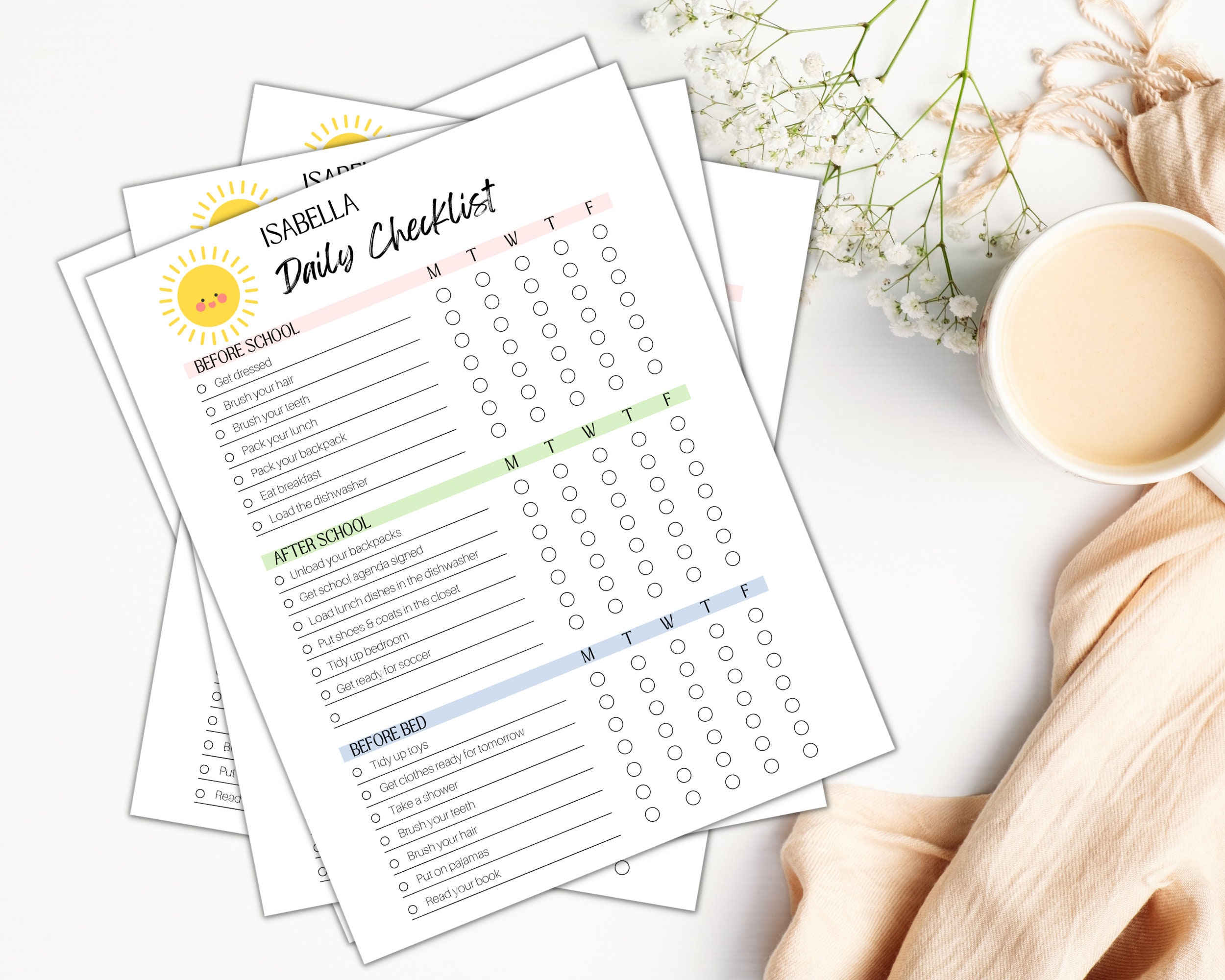 EDITABLE Daily Checklist Weekly Planner Family to Do List Command ...