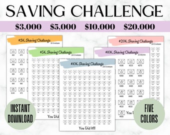 BUNDLE Saving Challenge | Money Challenge | Envelope Saving Tracker | Instant Download | Printable