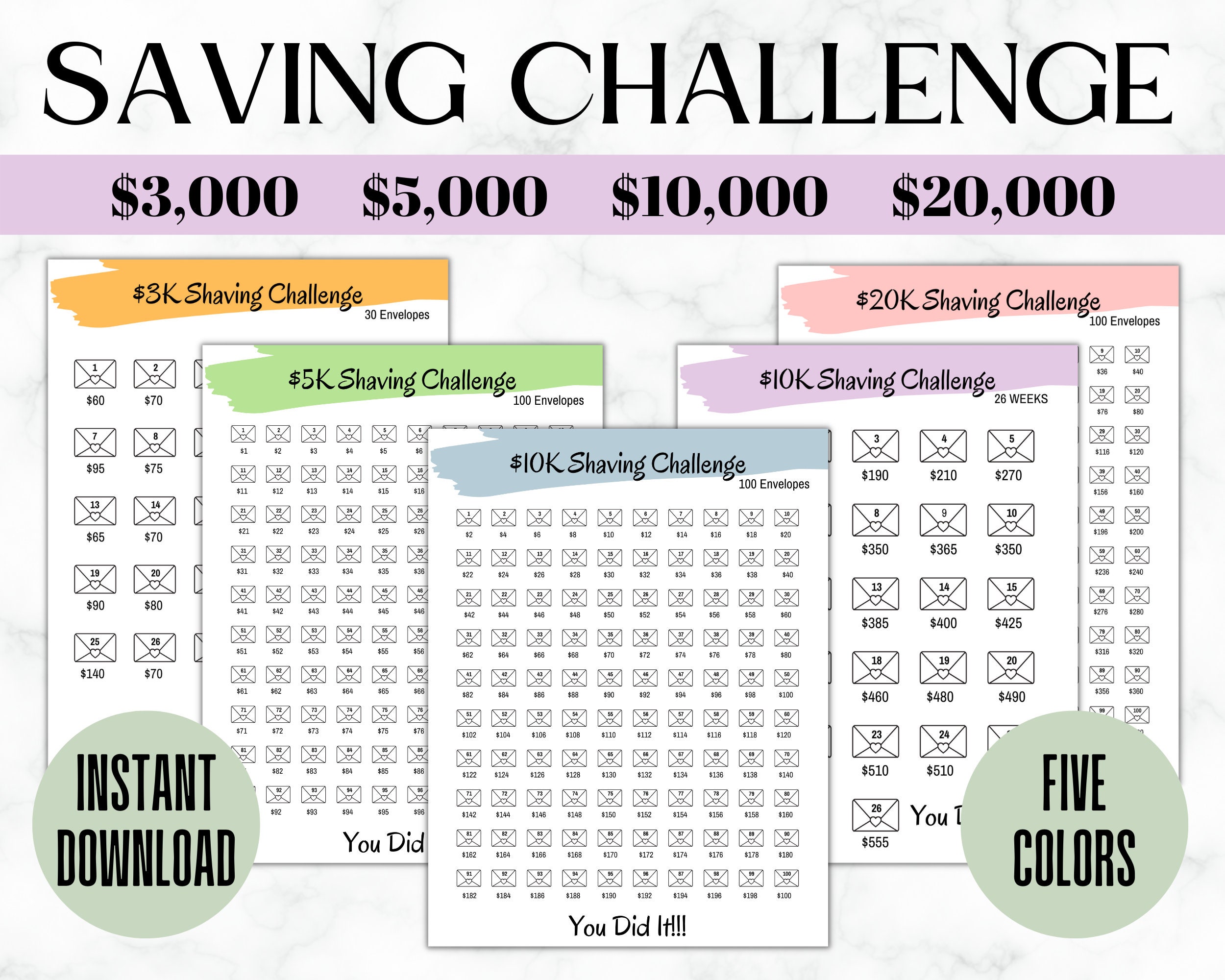 BUNDLE Saving Challenge | Money Challenge | Envelope Saving Tracker ...