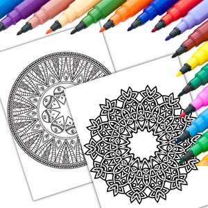 50 mandalas à colorier à imprimer | Coloriages relaxants pour adultes | Téléchargement numérique instantané | Activité anti-stress image 6
