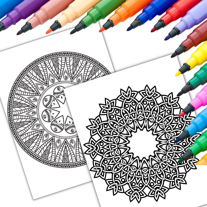 50 mandalas à colorier à imprimer | Coloriages relaxants pour adultes | Téléchargement numérique instantané | Activité anti-stress image 6