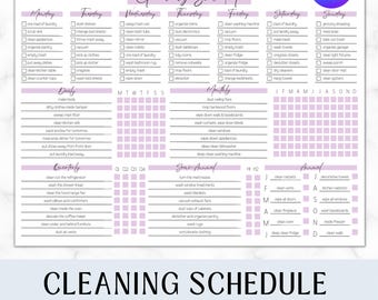 Editable Cleaning Planner | Weekly Cleaning Schedule | Household Chore Checklist | ADHD Home Organization | Instant PDF Download