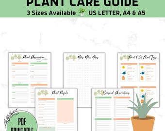 Plant Care Planner | Houseplant Planner | Printable Plant Journal | Watering Schedule | Indoor Care Tracker | Daily Log