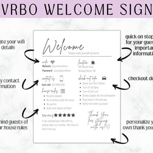 Editable VRBO Host Manual | Minimalist Home Decor | Wifi Template | VRBO Printable Signs | Bundle Pack | Checklist image 6