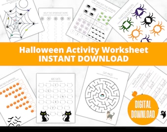 Halloween Activity Worksheets | Halloween Worksheets for Kids | Preschool Activities |  Learning Sheets