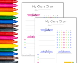 Kids Chore Chart Printable | Responsibilities Tracker | Reward Chart | Instant Download | Printable | Responsibility