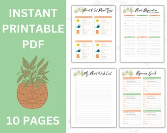 Plant Care Planner | Houseplant Planner | Printable Plant Journal | Watering Schedule | Indoor Care Tracker | Daily Log