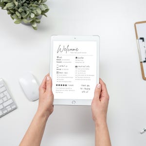 Airbnb Welcome Sign | Editable Printable Sign | Minimalist Design | Editable in Canva | Host Bundle Set | Wifi Template image 7