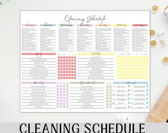 EDITABLE Cleaning Planner | Checklist | Cleaning Schedule |  Weekly House Chores | Adhd Clean Home | Household Planner