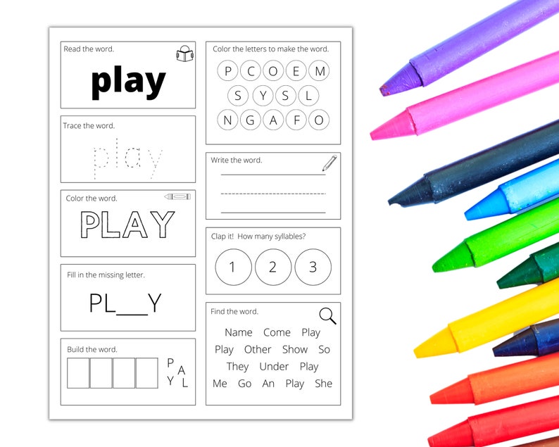 100 Printable Sight Words | Kindergarten Worksheets | Practice Spelling ...