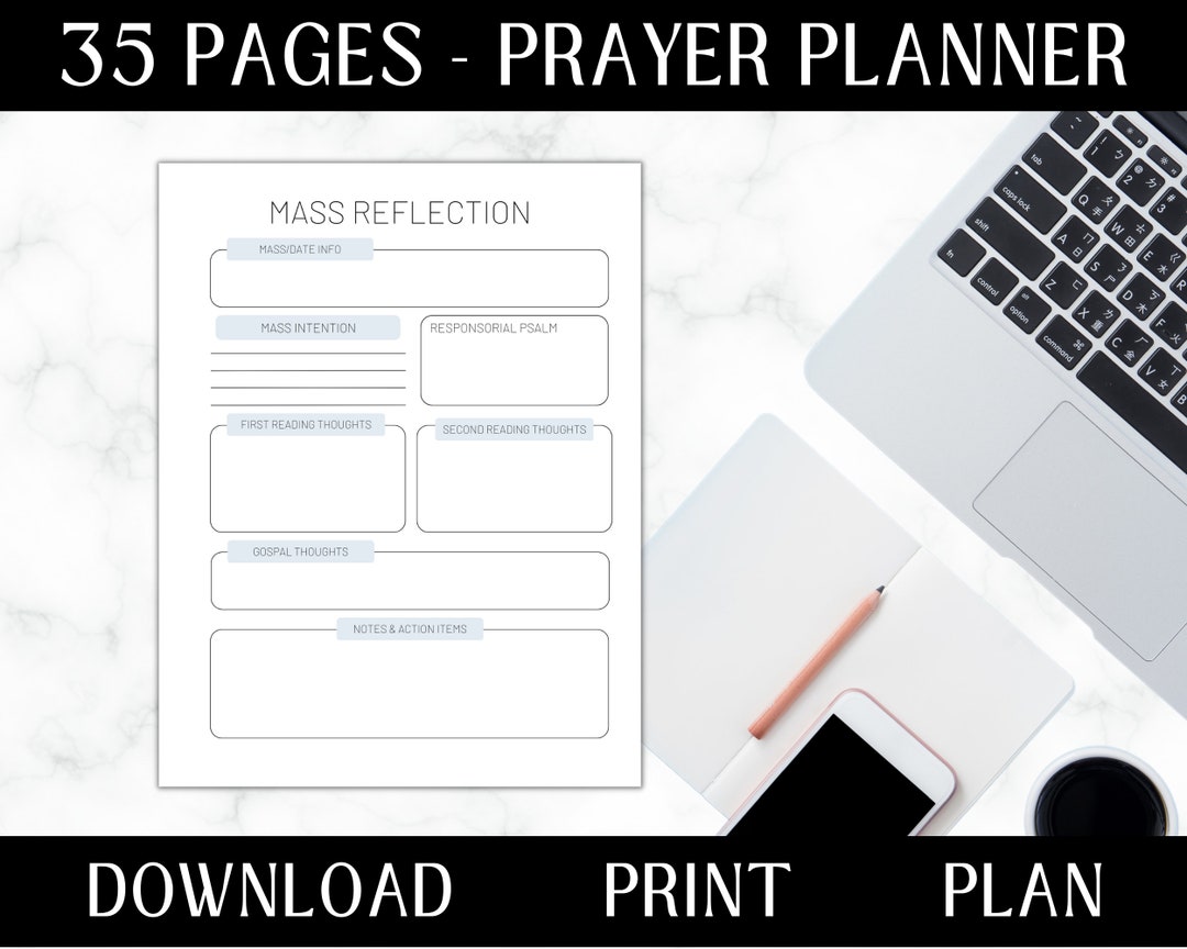 Prayer Planner Printable | Daily Gratitude Journal | Sermons Notes ...