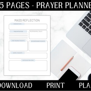 Prayer Planner Printable | Daily Gratitude Journal | Sermons Notes | Notability Planner | Reflection Kindness Journal