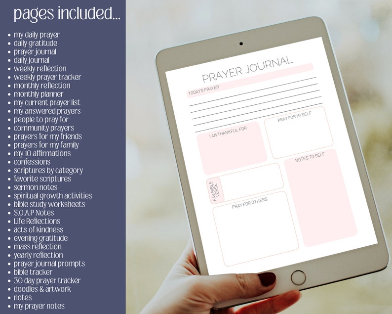 Prayer Planner Printable | Daily Gratitude Journal | Prayer Sermons ...