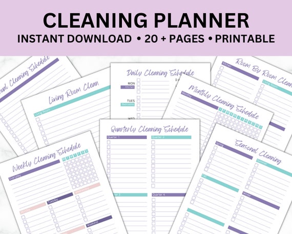 Cleaning Checklist | Weekly Schedule | Master House Cleaning List | Weekly Planner | Daily To Do List