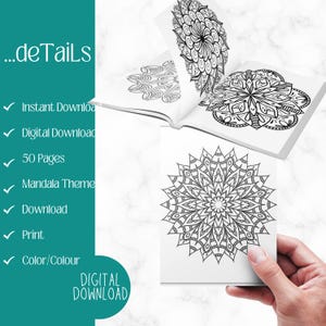 50 mandalas à colorier à imprimer | Coloriages relaxants pour adultes | Téléchargement numérique instantané | Activité anti-stress image 7