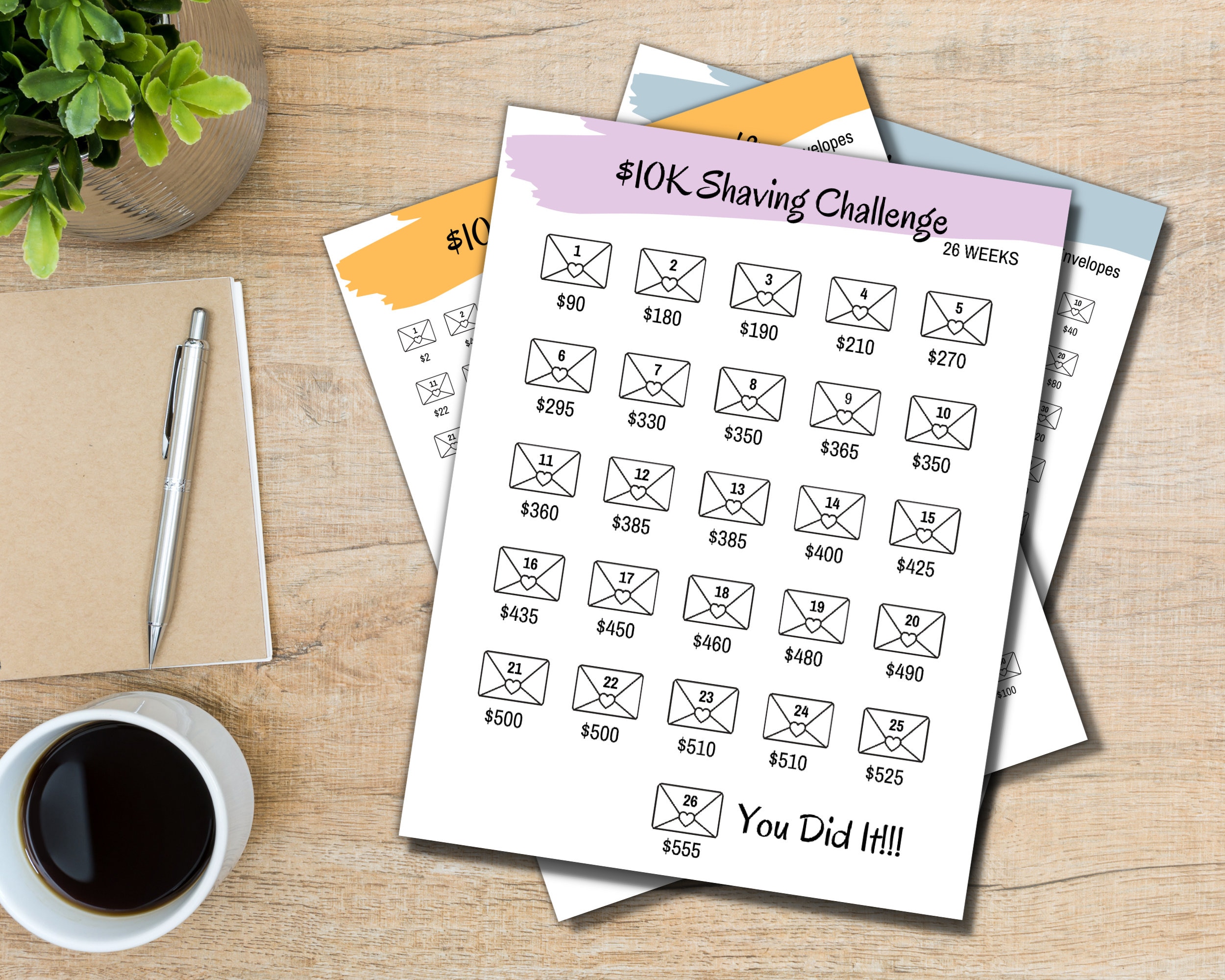BUNDLE Saving Challenge Money Challenge Envelope Saving Tracker Instant ...