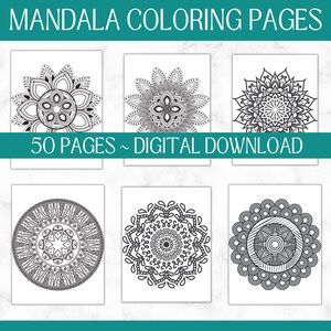 50 mandalas à colorier à imprimer | Coloriages relaxants pour adultes | Téléchargement numérique instantané | Activité anti-stress image 9