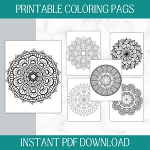50 mandalas à colorier à imprimer | Coloriages relaxants pour adultes | Téléchargement numérique instantané | Activité anti-stress image 3