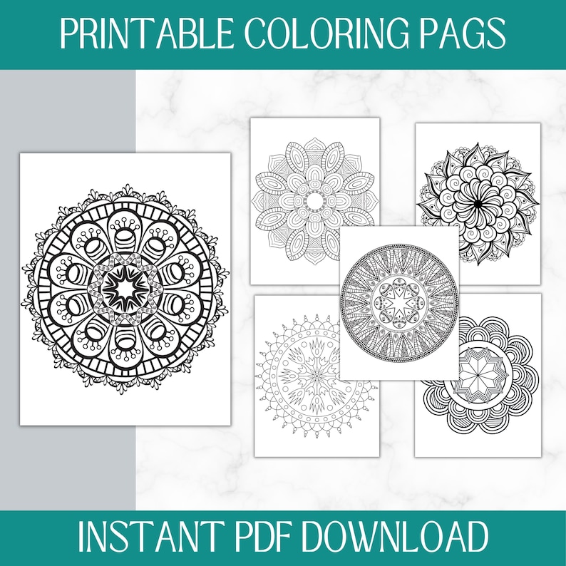 50 mandalas à colorier à imprimer | Coloriages relaxants pour adultes | Téléchargement numérique instantané | Activité anti-stress image 3