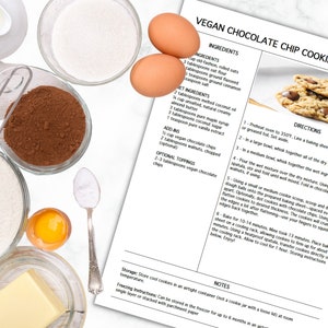 EDITABLE Recipe Template | WORD Recipe Template | Minimalist Design | Meal Planner | Editable in Word | Food Binder