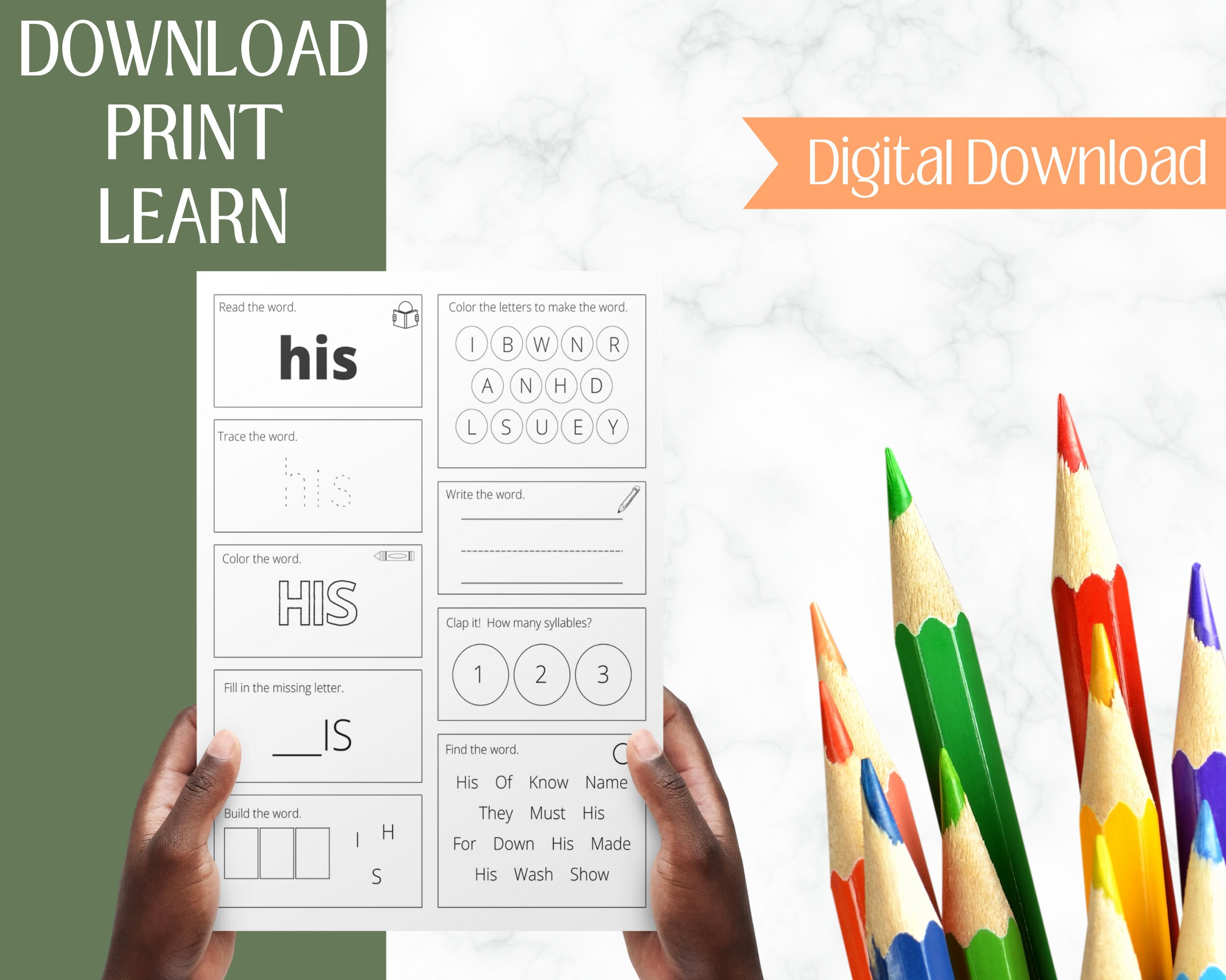 100 Printable Sight Words Kindergarten Worksheets Practice Spelling ...