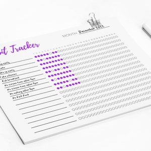 Monthly Daily Habit Tracker | Habit Planner | Routine Planner | Instant Download | Multiple Colors | Workout Schedule image 5