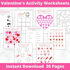 Toddler Activities | Printable Preschool Worksheets | Kindergarten | Preschool Curriculum | Valentine Worksheets
