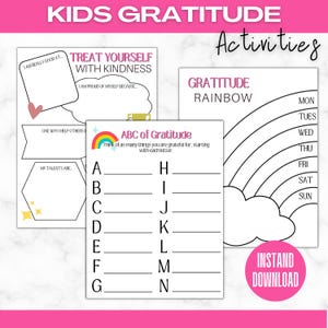 Gratitude Journal for Kids | Mindfulness Workbook | Daily Reflection | Self-Care Activities | Printable PDF Download